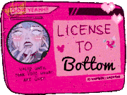 a pink license to bottom with a picture of a girl