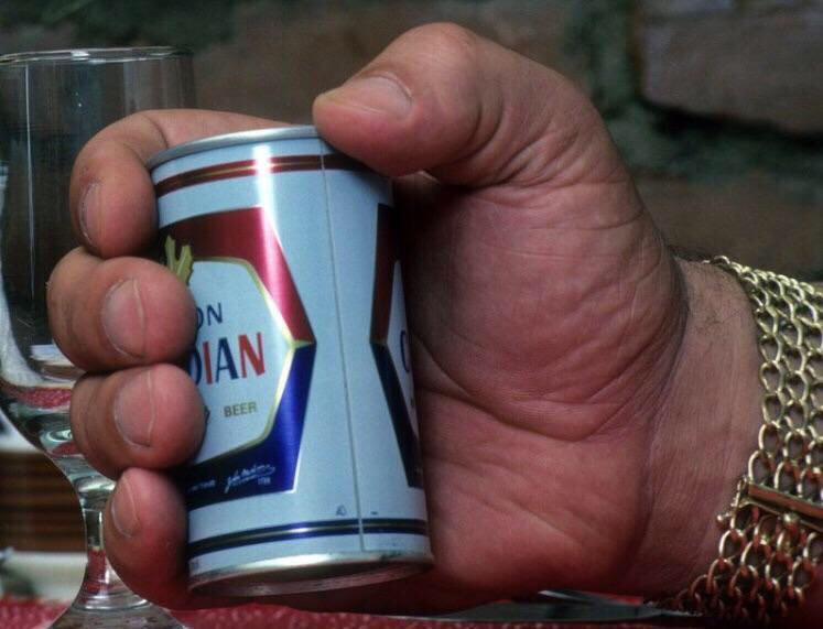 Andre the Giant's hand and a standard beer can : AbsoluteUnits