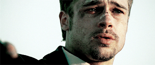 Image result for brad pitt cry gif
