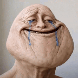 a statue of a man with tears coming out of his eyes and mouth