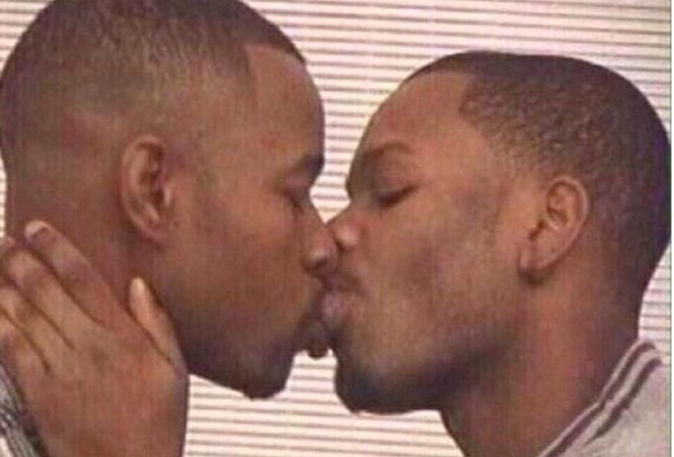 Can anyone find the two black homies kissing meme in a quality that isn't  jpegged and grained to shit? : MemeRestoration
