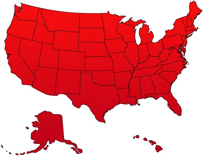 Red USA map Blank Template - Imgflip