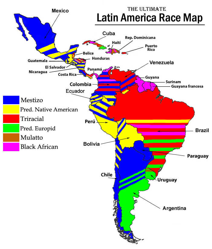 The ultimate Latin American race map [701x822] : MapPorn