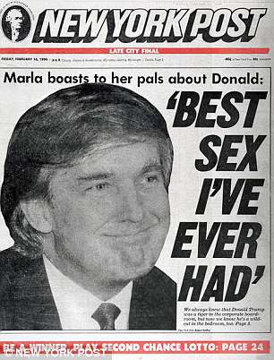 Trump came up with infamous 'best sex I've ever had' front page ...