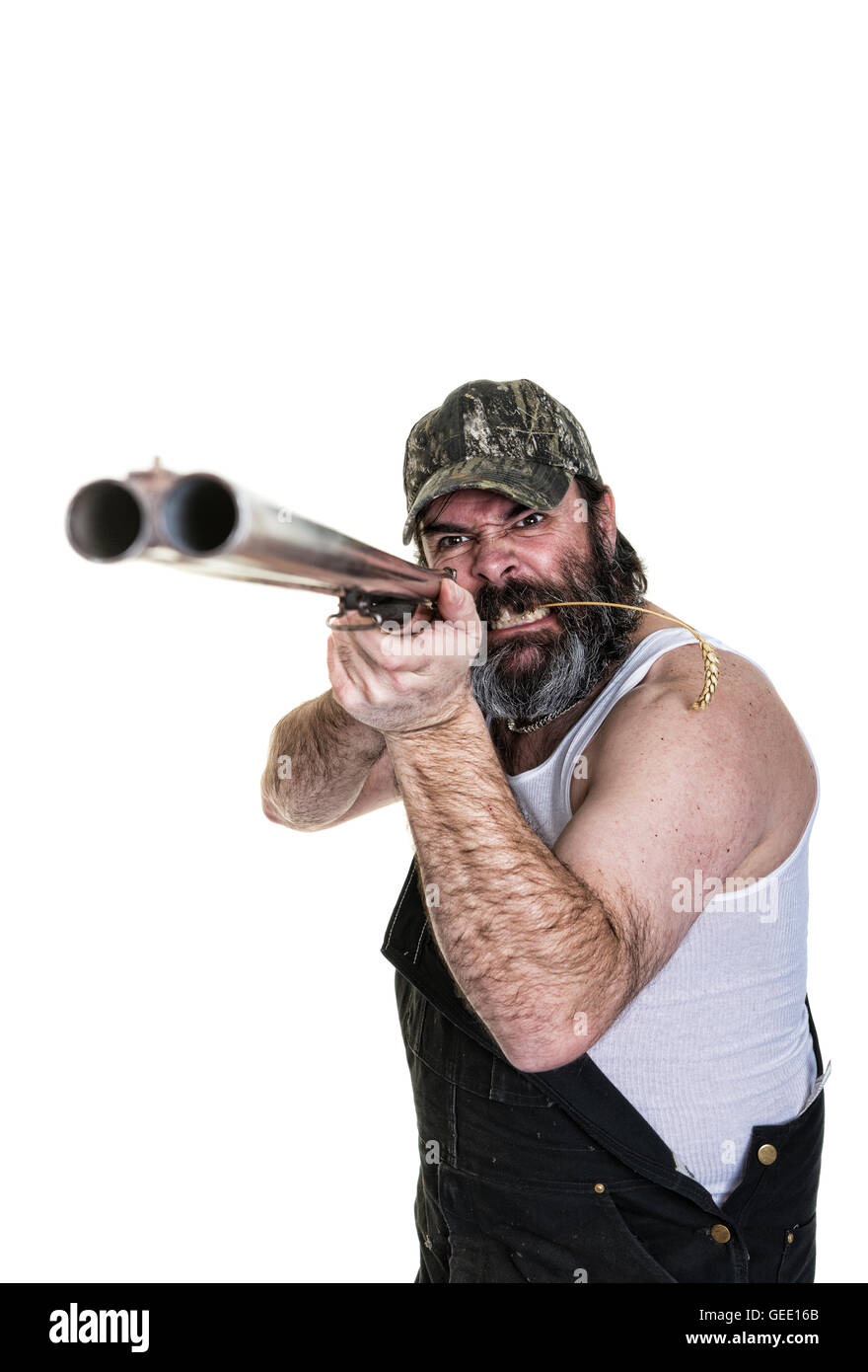 angry-hillbilly-aiming-a-shotgun-on-a-white-background-GEE16B.jpg