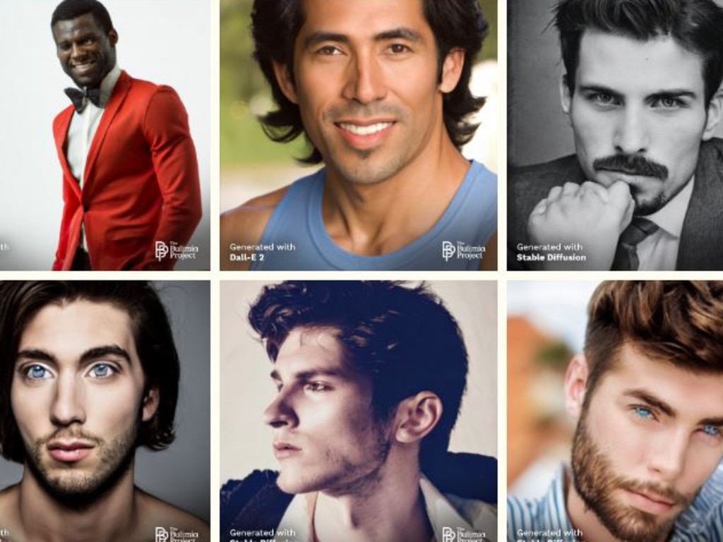 A fourth prompt asked for the ‘perfect man in 2023’ delivering these results. Picture: The Bulimia Project