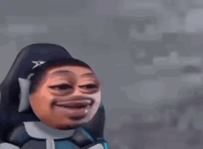 a man with a beard is sitting in a chair with his mouth open and making a funny face .