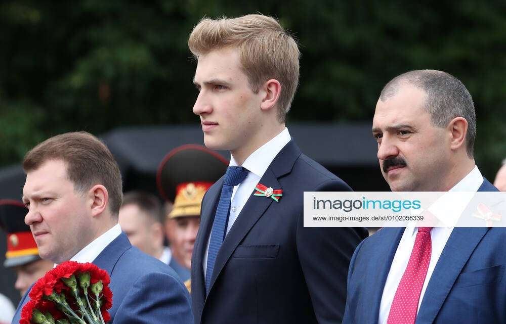 MINSK, BELARUS - JUNE 3, 2020: Belarusian President Lukashenko s sons Dmitry  Lukashenko, Nikolai