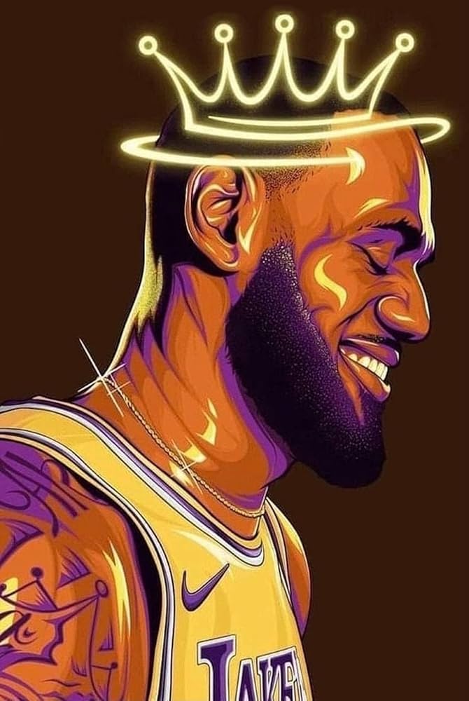 Póster de Lebron James, coronado King Lebron James Lakers, impresión  artística en lienzo para pared, diseño de estrella de baloncesto para  hombres y niños, decoración de dormitorio, (16 x 24 : Amazon.es: