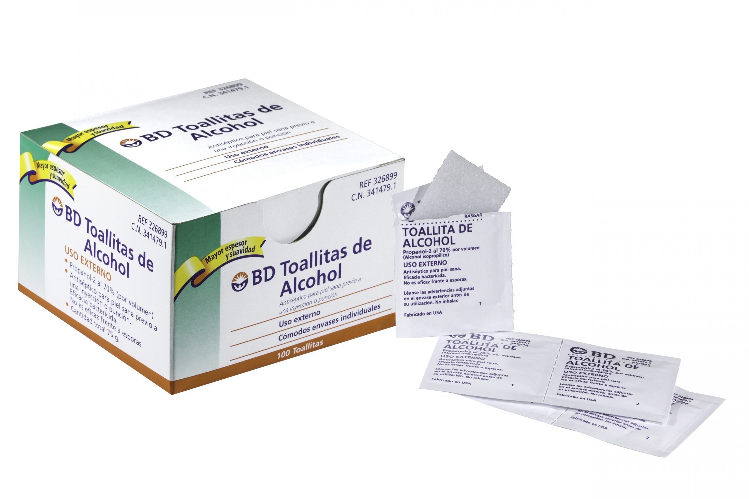 BD TOALLITAS DE ALCOHOL x 100 UNDS. - PERUFARMA SA