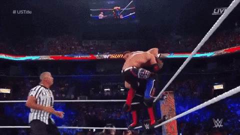 Image result for wrestler jumping off ropes gif