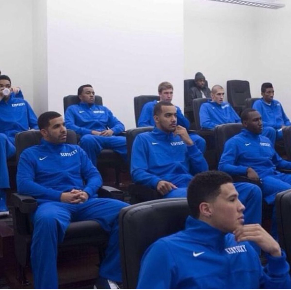 Drake recreates “Bro thinks he's on the team” meme.