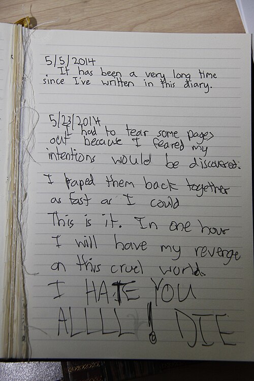 Elliot Rodger final journal entry