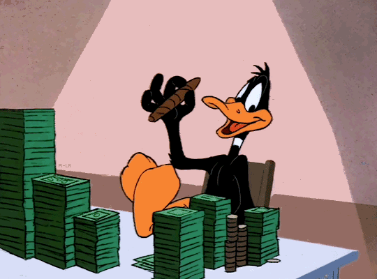 daffy-duck-burning-money-jo3qpiwzyhnh4v3y.gif