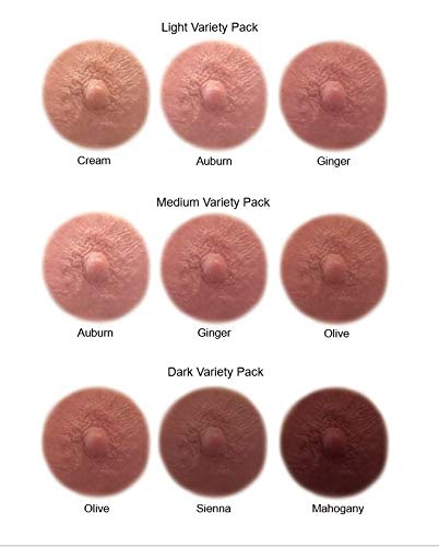 TataTattoos Temporary Realistic Nipple/Areola Tattoos - Large Size, Light  Shades Variety Pack (1 pair of each color)