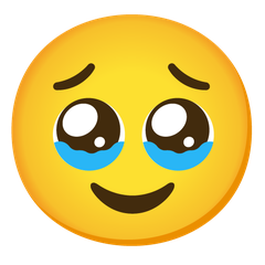 Gözleri dolmuş yüz emojisi Google üzerinde nasıl görünüyor.