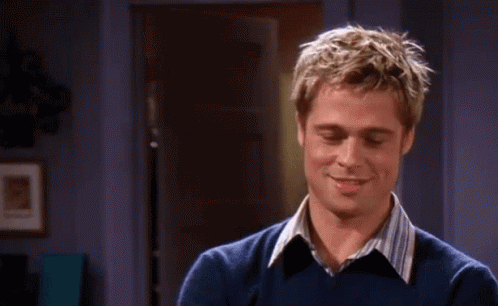 Image result for brad pitt smile gif