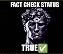 a statue of a man with the words  fact check status true 