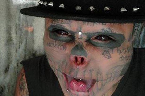 Man has half his NOSE cut off and his ears removed because he wants to look  like a living skull - Mirror Online