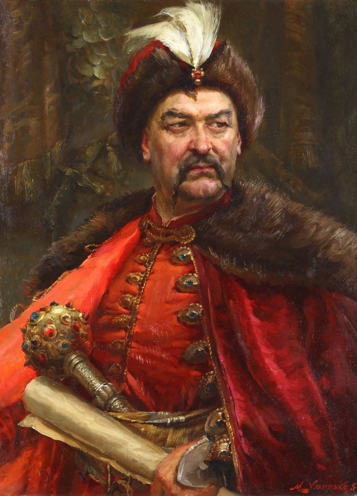 This may contain: an oil painting of a man dressed in red and gold with a feather on his head