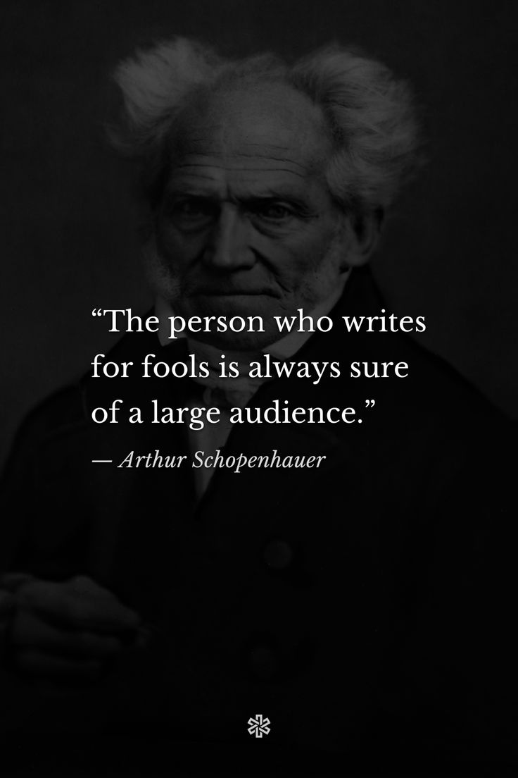 This may contain: the person who writes for fools is always sure of a large audience