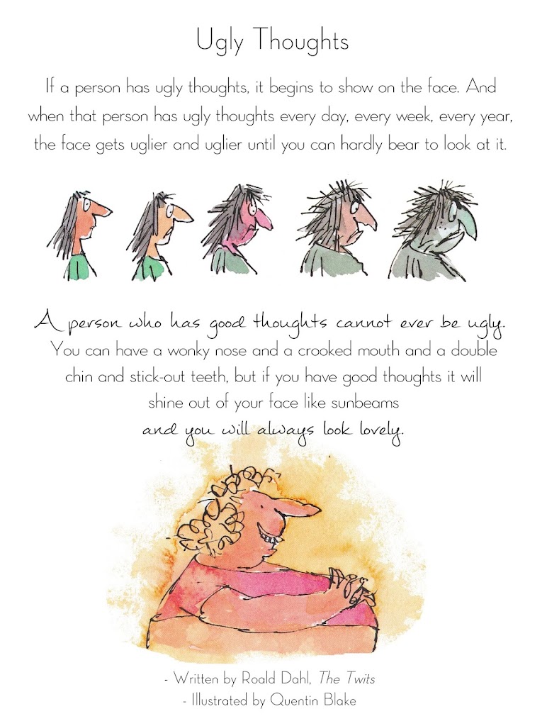 Happy Birthday Roald Dahl! Ugly Thoughts free printable | Spring Time  Doodles