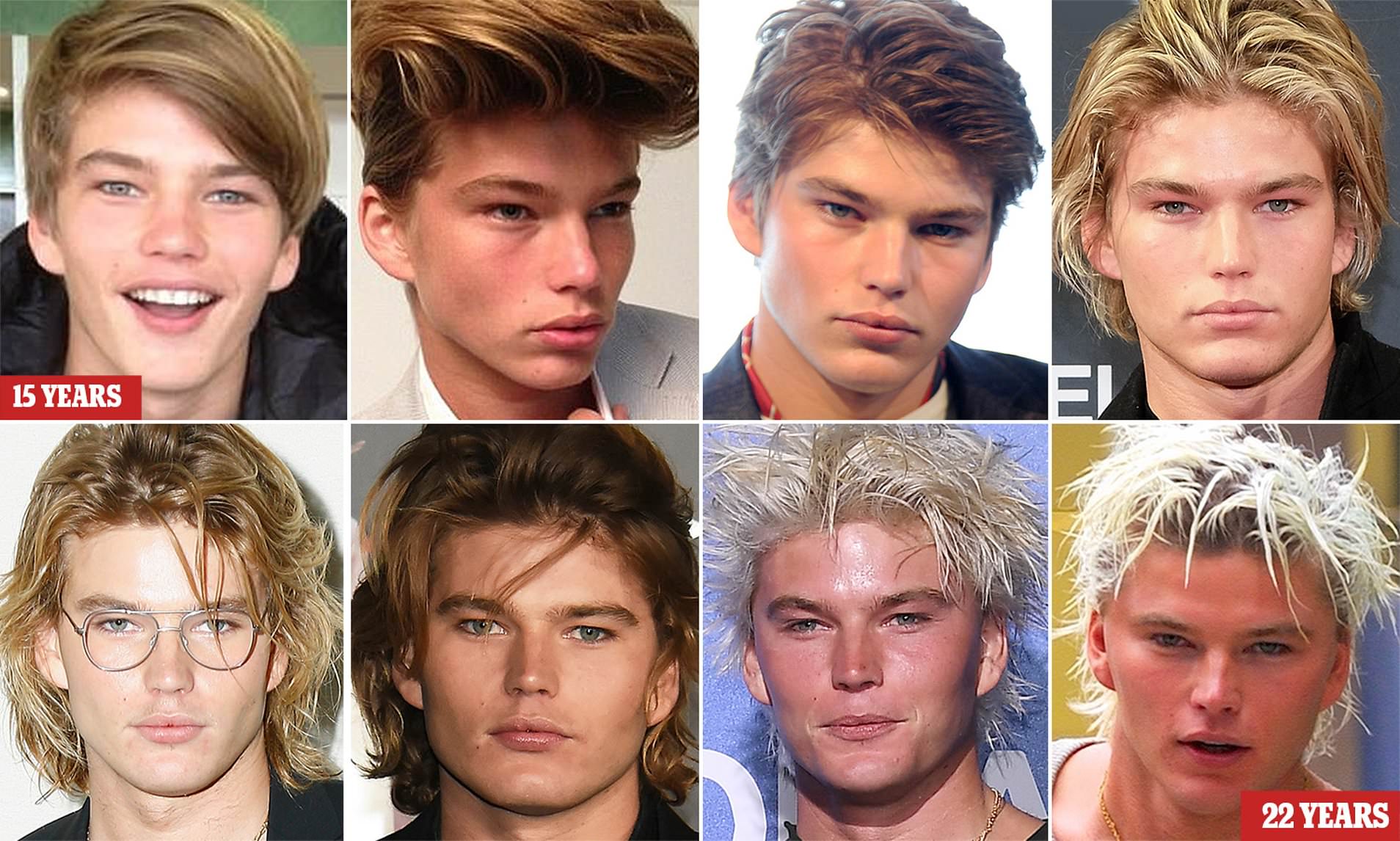 Jordan Barrett, 22, looks unrecognisable compared to his baby-faced  modelling days | Daily Mail Online