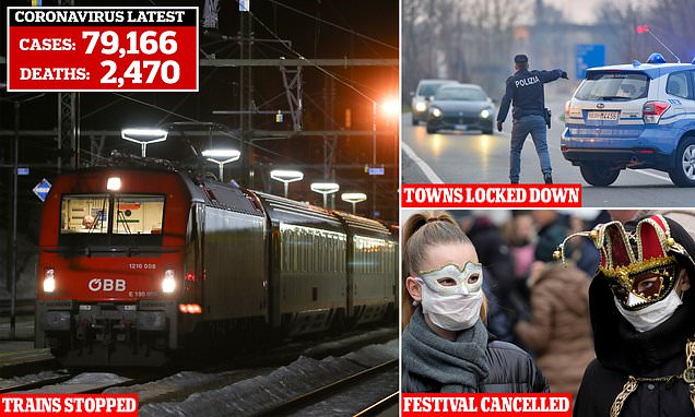 World reaches coronavirus 'tipping point' as three deaths spark panic in Italy