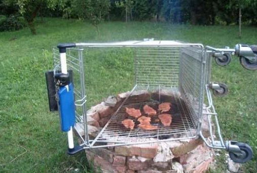 Shopping cart grill: redneckengineering