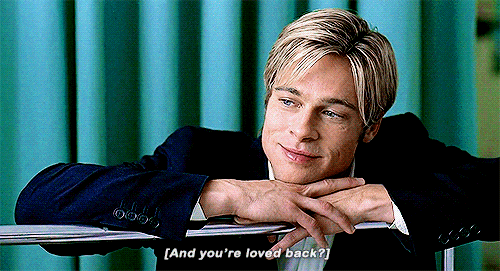 Image result for young brad pitt happy gif