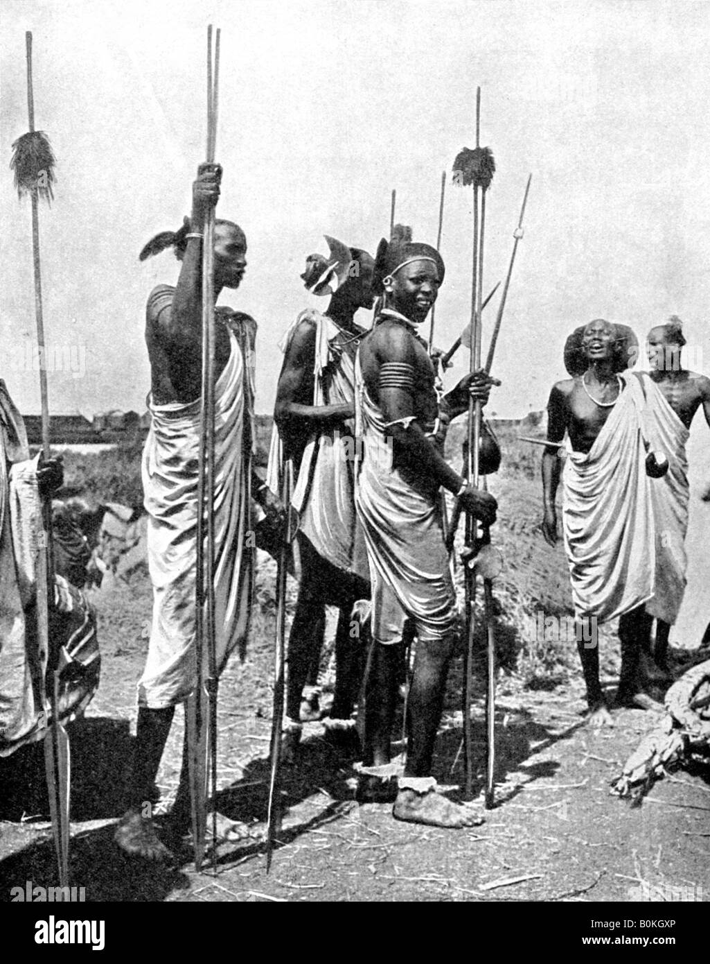 people-of-the-shilluk-chollo-sudan-africa-1936artist-major-r-whitbread-B0KGXP.jpg