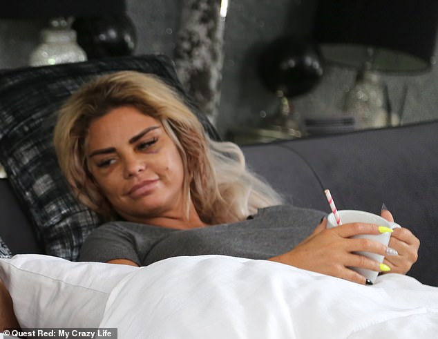 Oops, she did it again! Katie Price is left bed bound and looking like a 'bloated alien' in an upcoming episode of her reality TV show, My Crazy Life