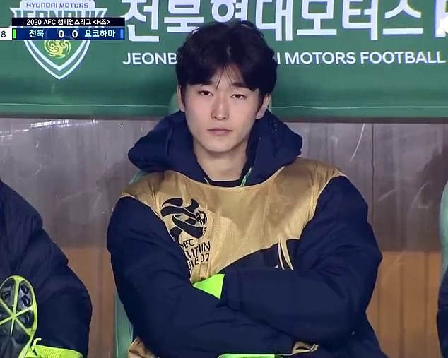 Cho Gue-sung, 24 and a striker for South Korea has racked up legions of adoring fans after appearing at the world cup - with this video of him on the sidelines racking up 7million views