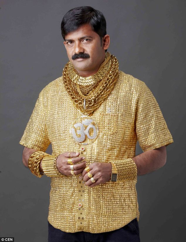 Wealthy Indian Datta Phuge spends £14,000 on a shirt made of GOLD to  impress the ladies | Daily Mail Online