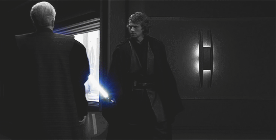 Anakin Skywalker Talking to Chancellor Palpatine | Blue Lightsaber - Gif |  Star wars anakin, Dark side star wars, Star wars universe