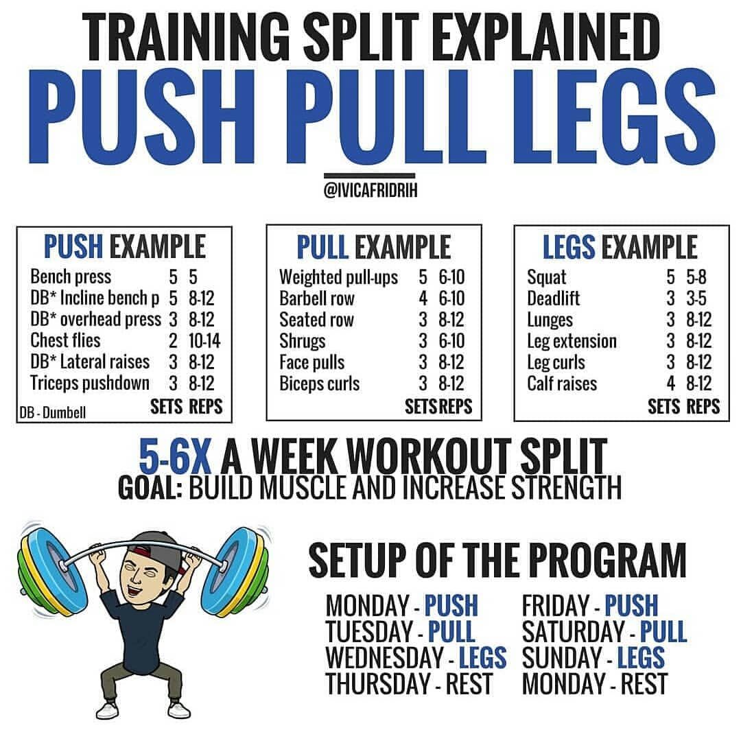 💥 PUSH/PULL/LEG WORKOUT SPLIT 💥 - Recently when I made a post ...