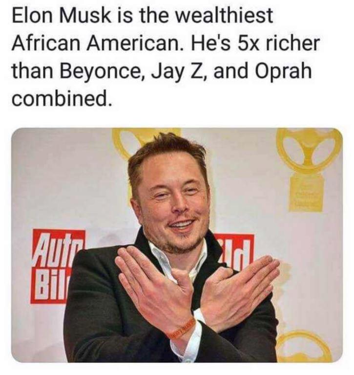 Elon Musk is the wealthiest African American : PewdiepieSubmissions