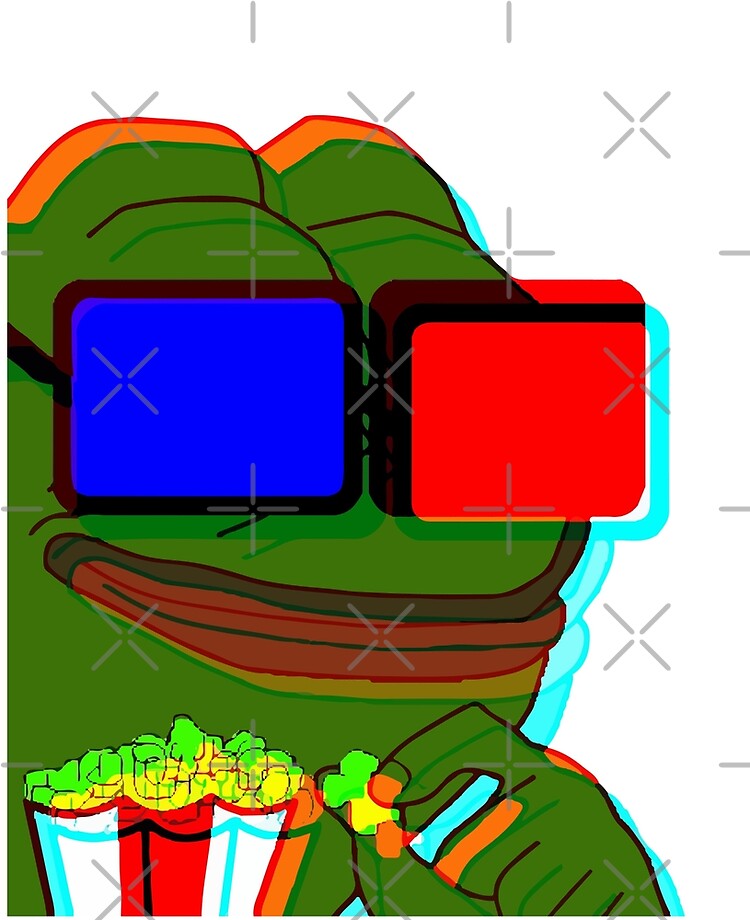 Pepe The Frog with 3D glasses red and blue eating popcorn  Kekistan&#39;s Rare Pepe PepeTheFrog HD HIGH QUALITY ONLINE STORE iPad  Case & Skin by iresist | Redbubble