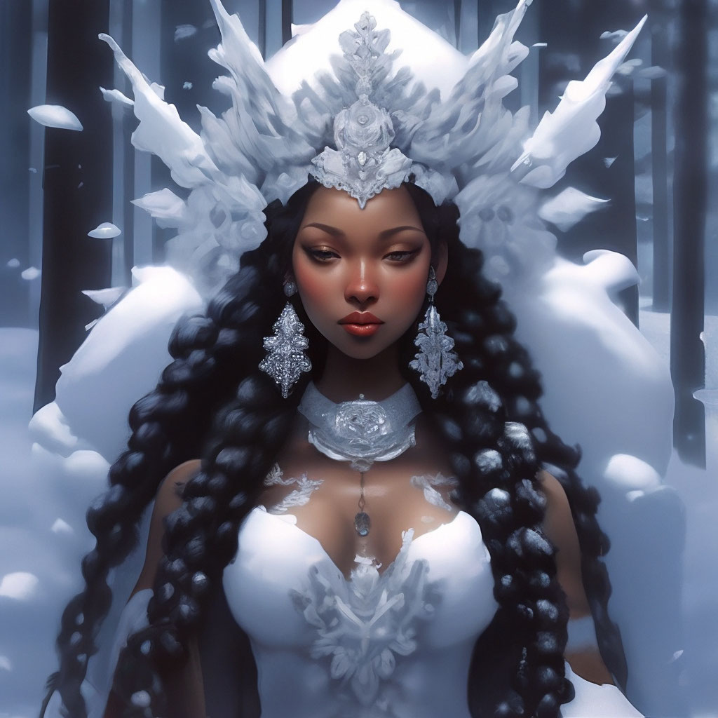 Снегурочка чернокожая» — картинка создана в Шедевруме Снегурочка чернокожая» — картинка создана в Шедевруме