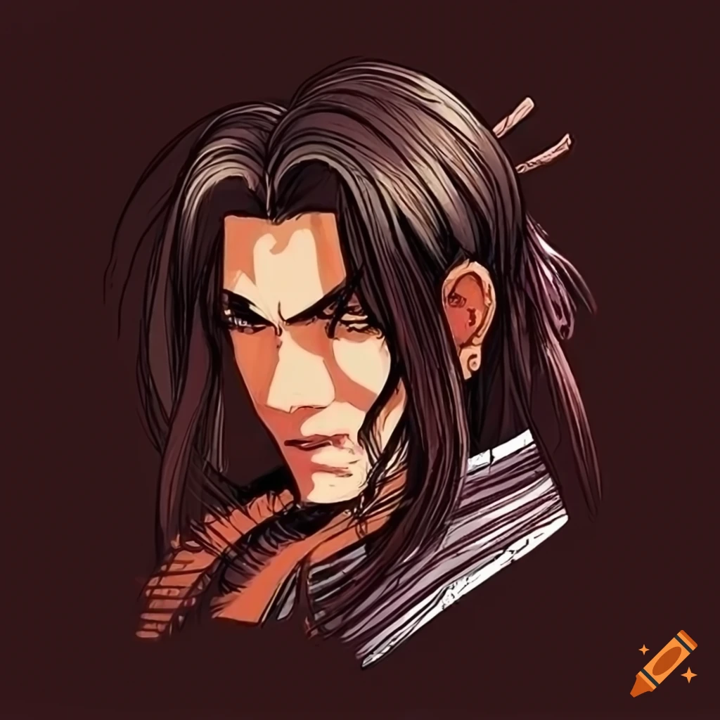Samurai with long hair on Craiyon