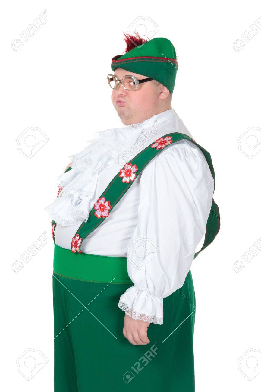 Funny Fat Man Wearing Traditional German Bavarian Clothes, Isolated.. Stock  Photo, Picture And Royalty Free Image. Image 17605895.