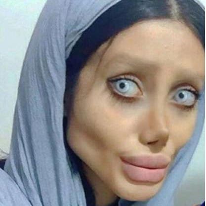 Iranian 'Angelina Jolie' takes cover off her 'fake face'
